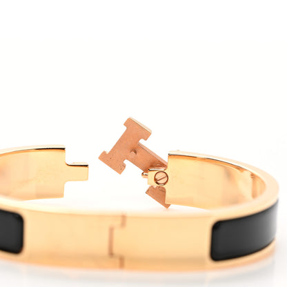 Hermes Enamel Narrow Clic Clac H Bracelet PM Black 4 of 5