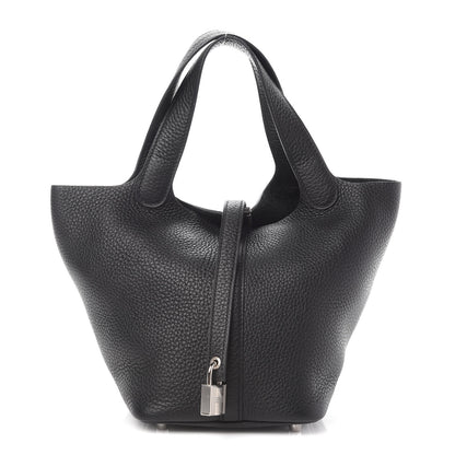 Hermes Taurillon Clemence Picotin Lock 18 PM Black 1 of 10
