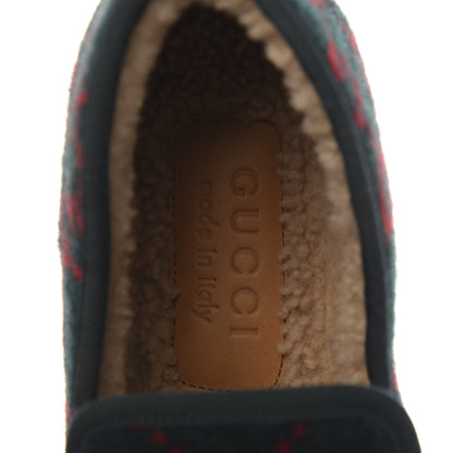 Gucci Covered Wool GG Monogram Mens Fria Horsebit Loafers 7 Green Red Shamarock Butterscotch 6 of 9