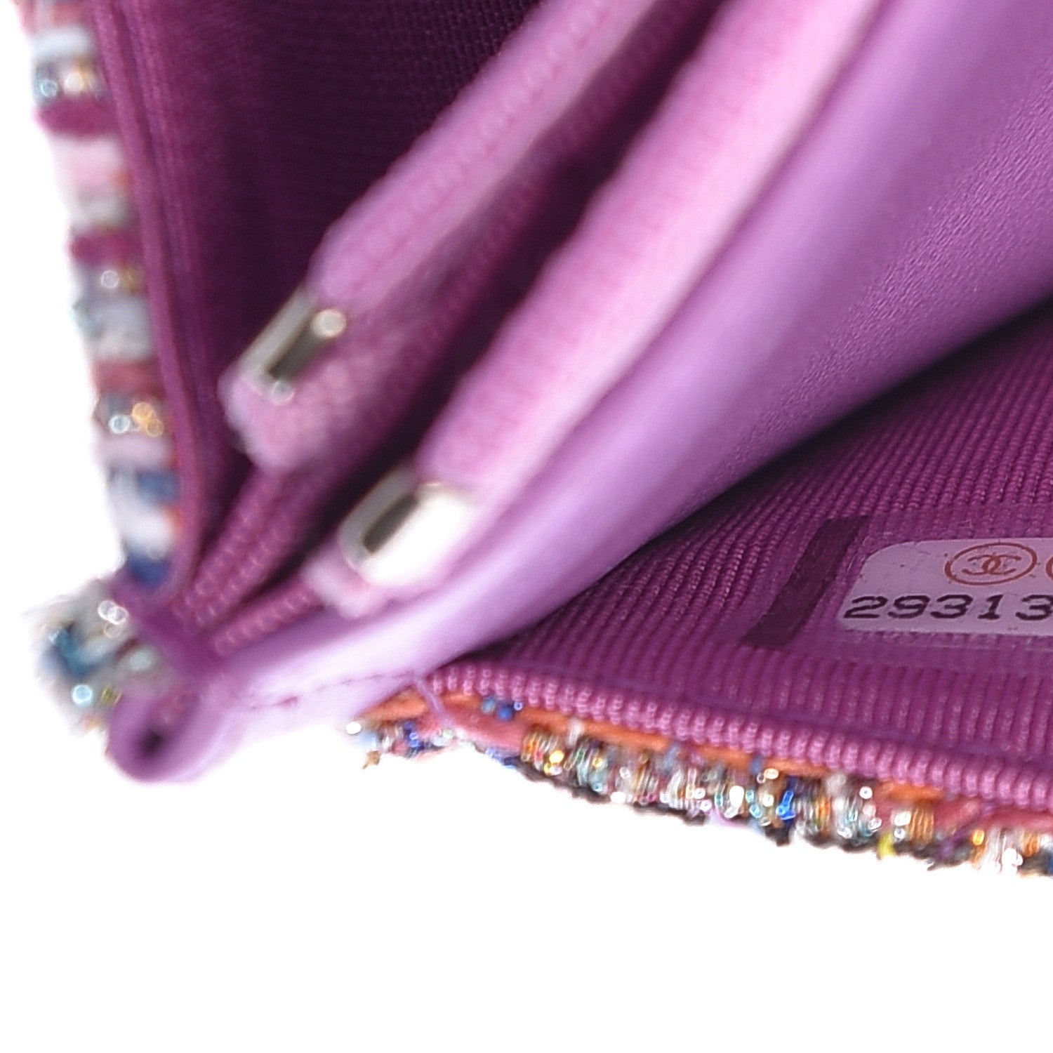 Chanel Tweed Iridescent Wallet On Chain WOC Purple 10 of 12
