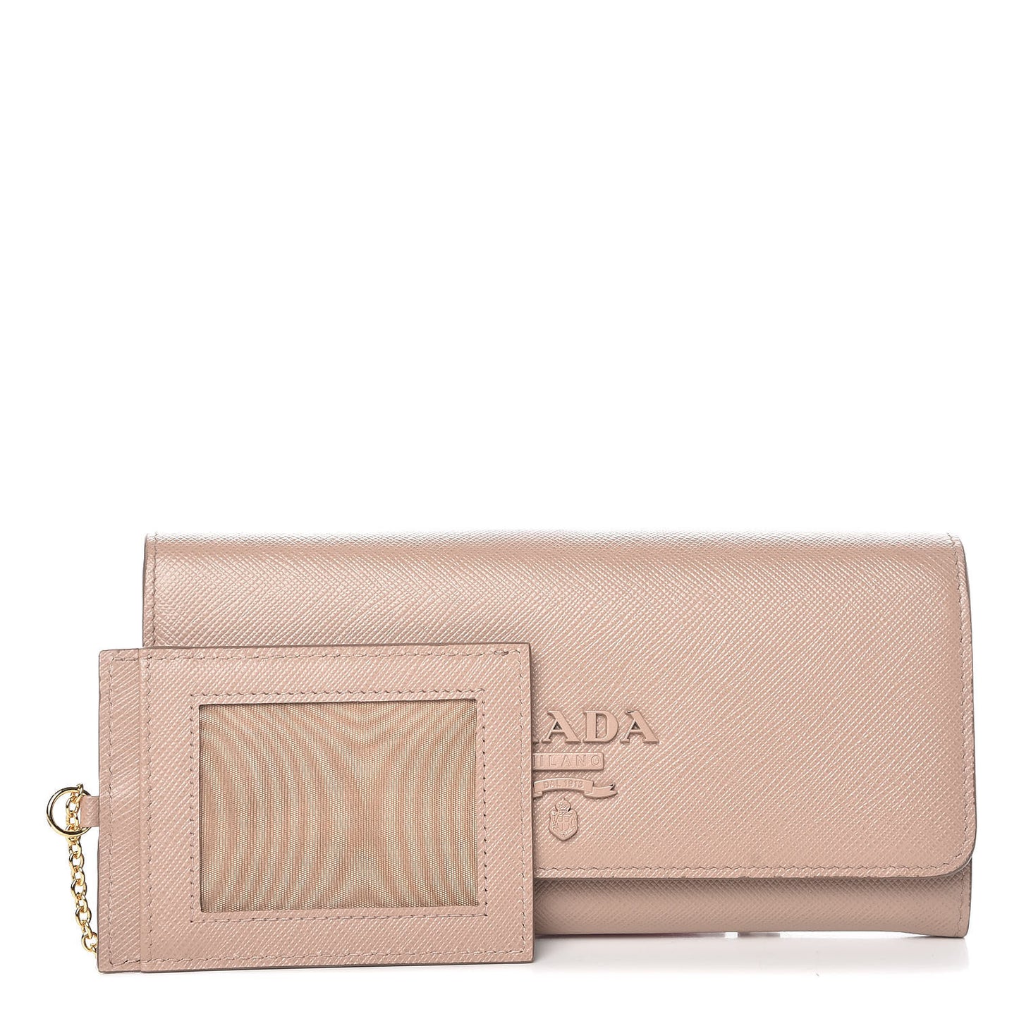 Saffiano Shine Monochrome Continental Wallet Cipria