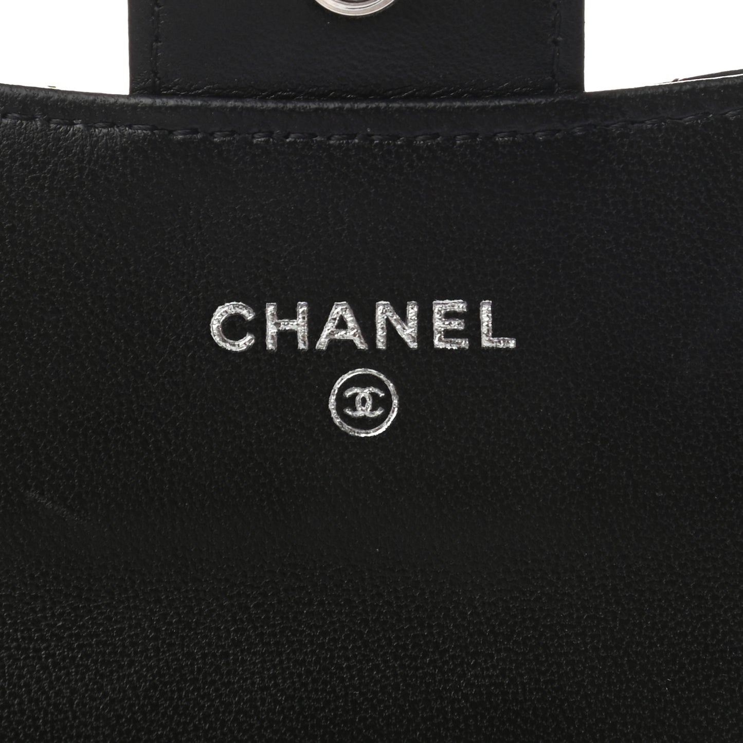 Lambskin Quilted Flap Card Holder Wallet Black
