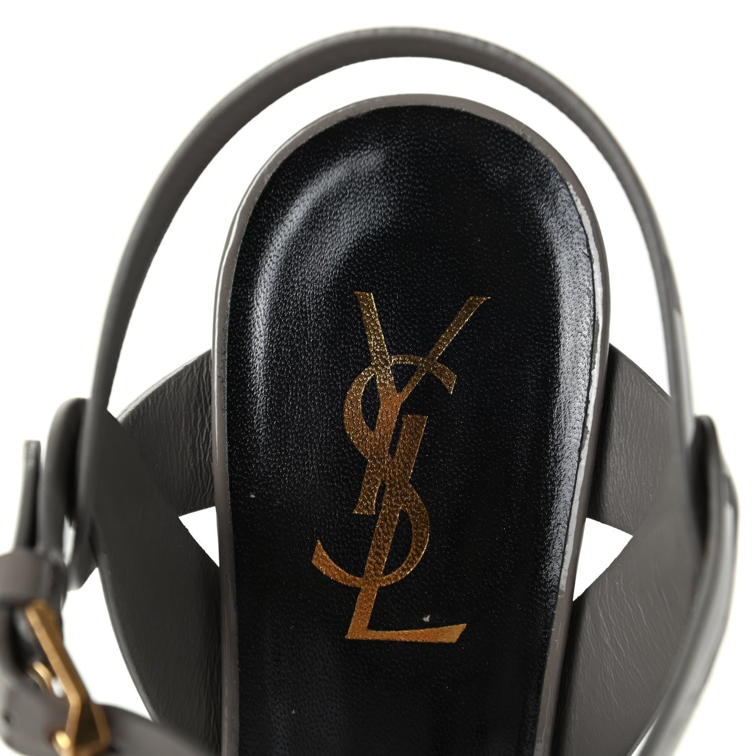 Saint Laurent Patent Tribute 75 Platform Sandals 38 Fog 8 of 11