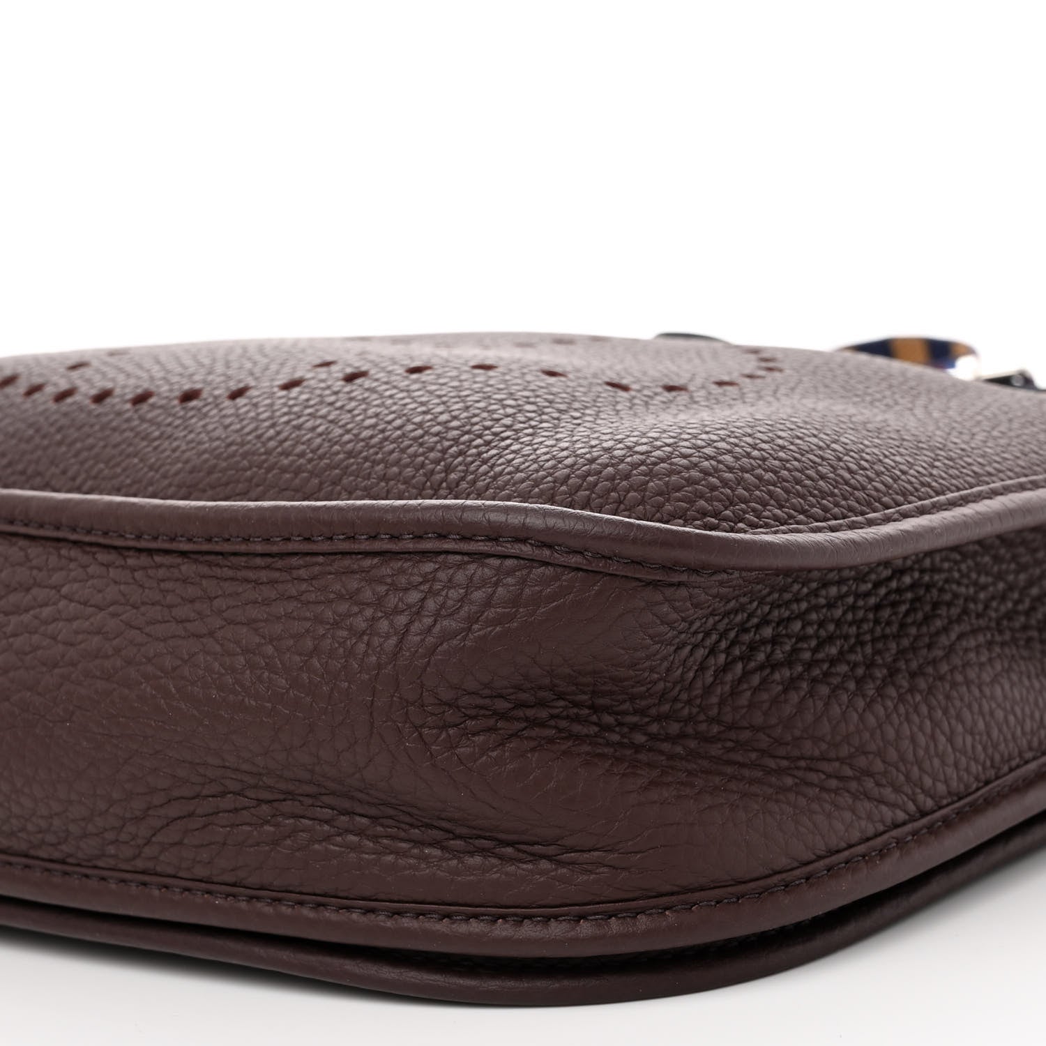 Hermes Taurillon Clemence Quadrille Evelyne III PM Rouge Sellier Bleu Billard Biscuit Rouge H 10 of 11