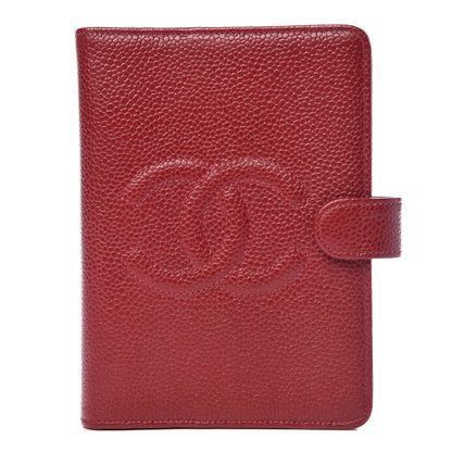 Chanel Caviar CC Small Ring Agenda Planner Red 1 of 8