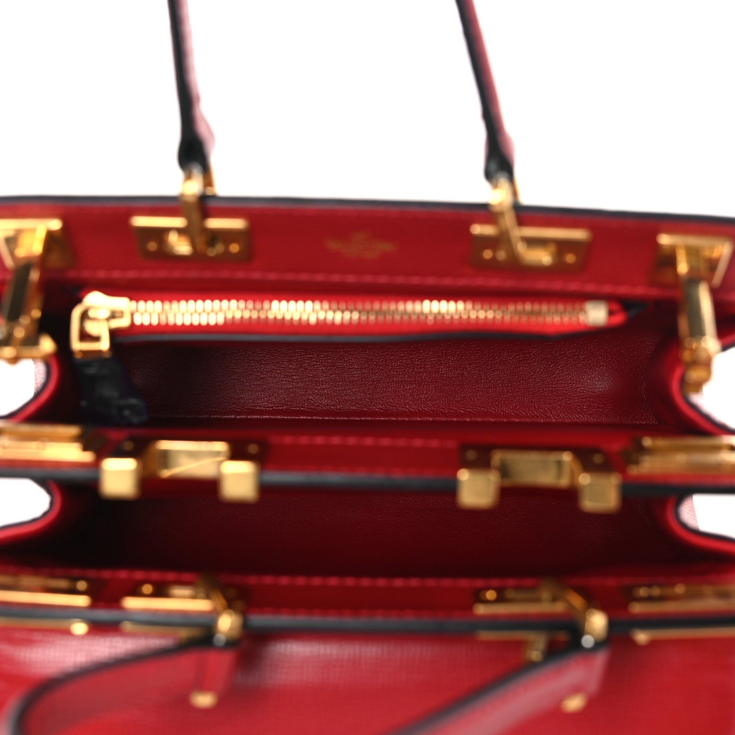 Valentino Garavani Grainy Calfskin Mini Rockstud Alcove Top-Handle Bag Rouge Pur 5 of 8