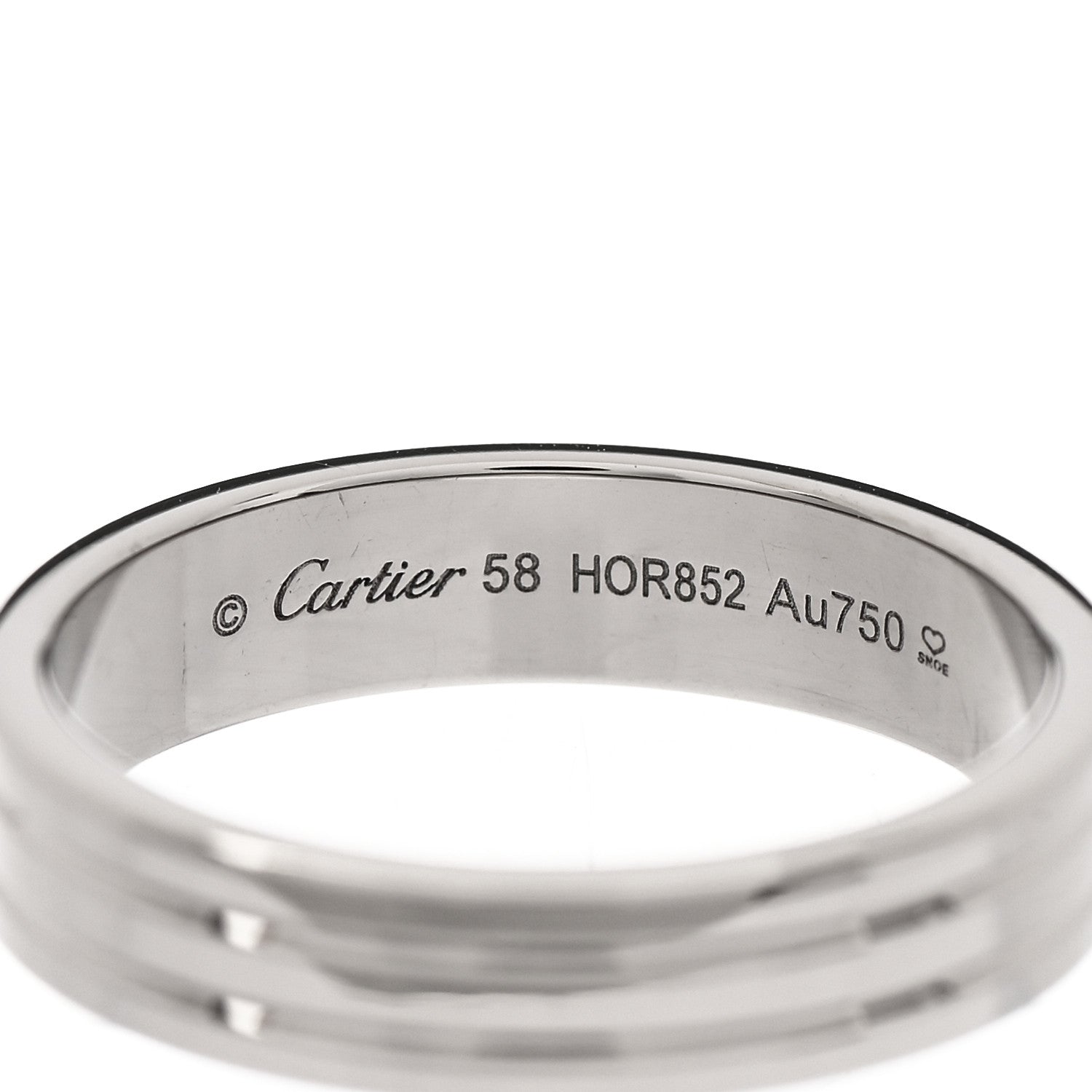 Cartier 18K White Gold 4.8mm Vendome Louis Cartier Wedding Band Ring 58 8.5 4 of 4
