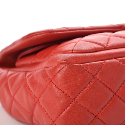 Chanel Lambskin Quilted Large Now and Forever Flap Red 11 of 16