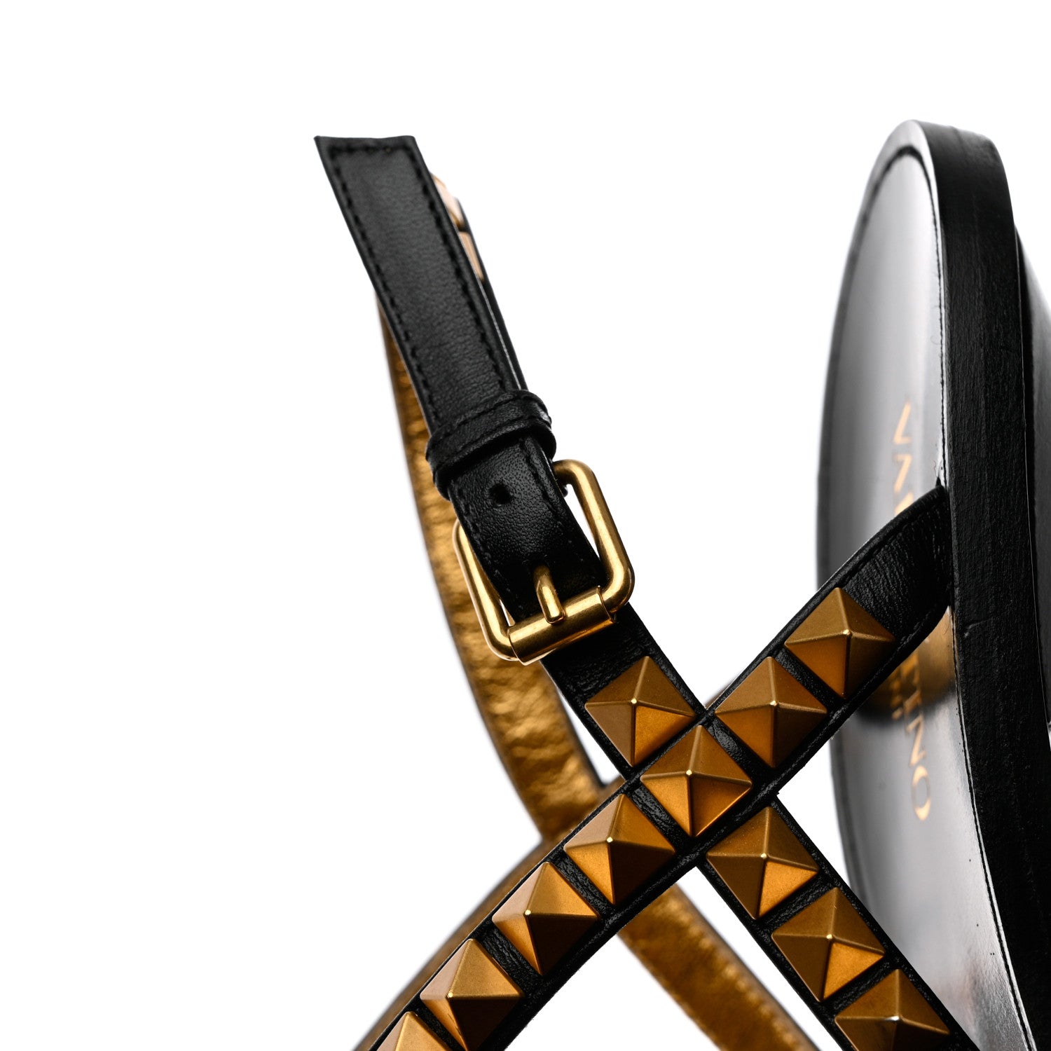 Valentino Garavani Calfskin Rockstud No Limit Mid-Heel Sandals 40 Black 10 of 11