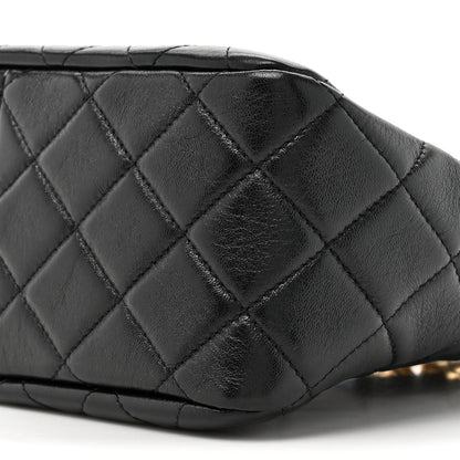 Chanel Shiny Lambskin Quilted CC Hobo Black 9 of 11