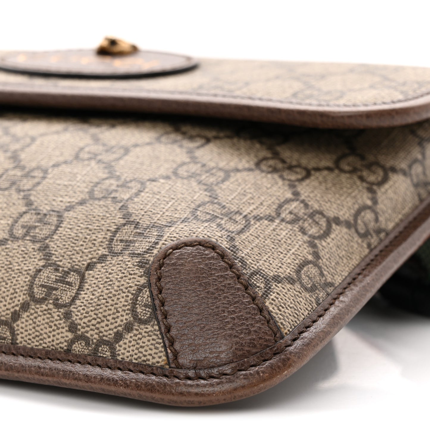 GG Supreme Monogram Neo Vintage Web Belt Bag Brown