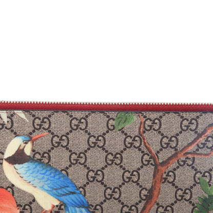 Gucci GG Supreme Monogram Tian Large Zip Pouch Beige Multicolor Red 10 of 11