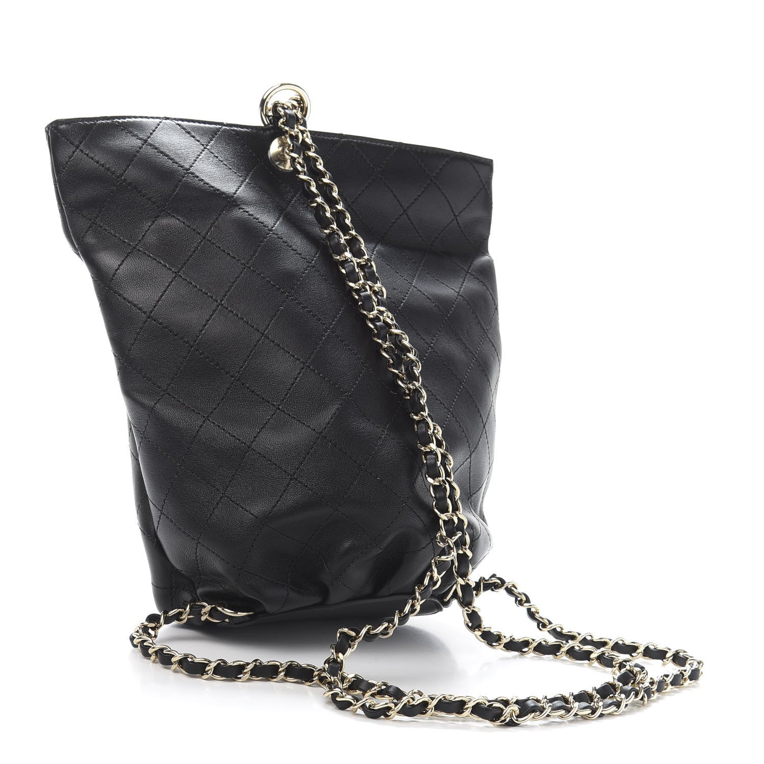 Chanel Lambskin Stitched CC Chain Backpack Black 2 of 9