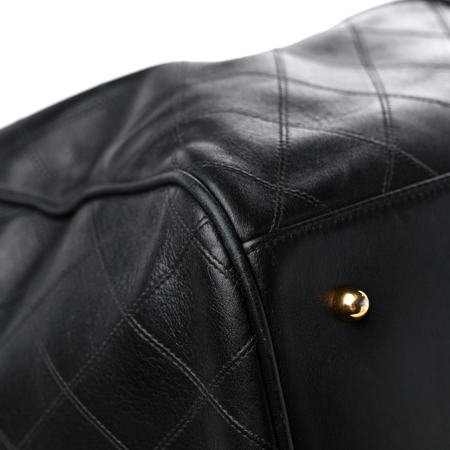 Calfskin Stitched Duffel Bag Black