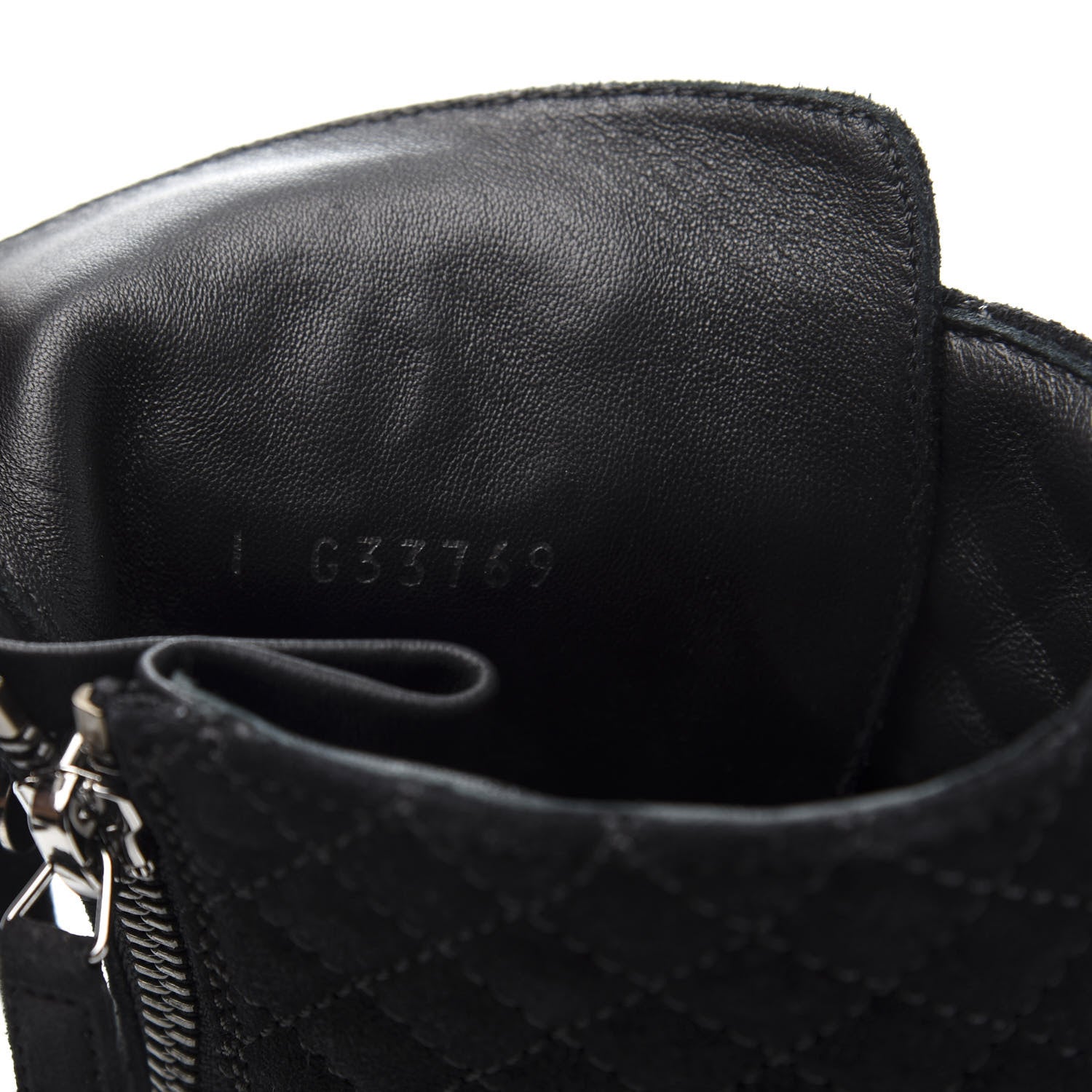 Chanel Suede Quilted CC Lace Up Combat Boots 41 Black 8 of 8