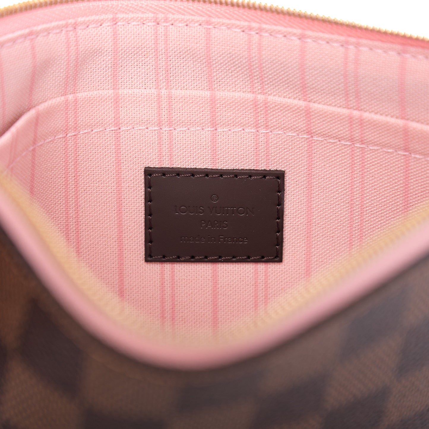 Damier Ebene Neverfull MM GM Pochette Rose Ballerine