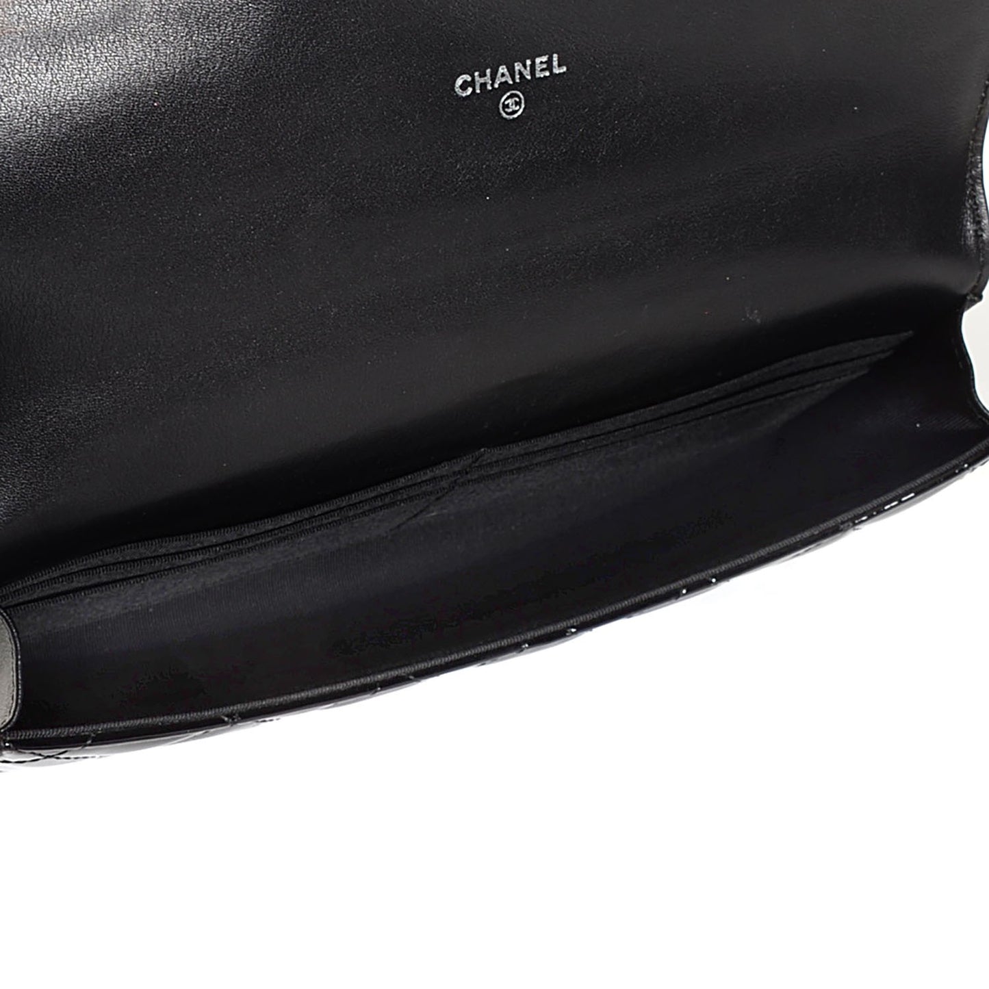 Patent Quilted Travel Wallet Black