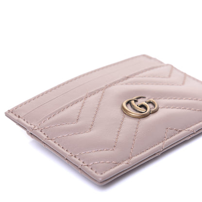 Gucci Calfskin Matelasse GG Marmont Card Holder Porcelain Rose 6 of 9