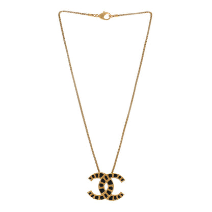 Chanel Resin Along The Nile CC Pendant Necklace Gold Black 3 of 4