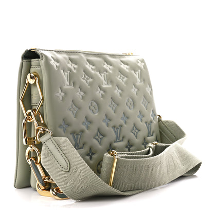 Louis Vuitton Lambskin Embossed Monogram Coussin PM Degrade Sage Green 3 of 11