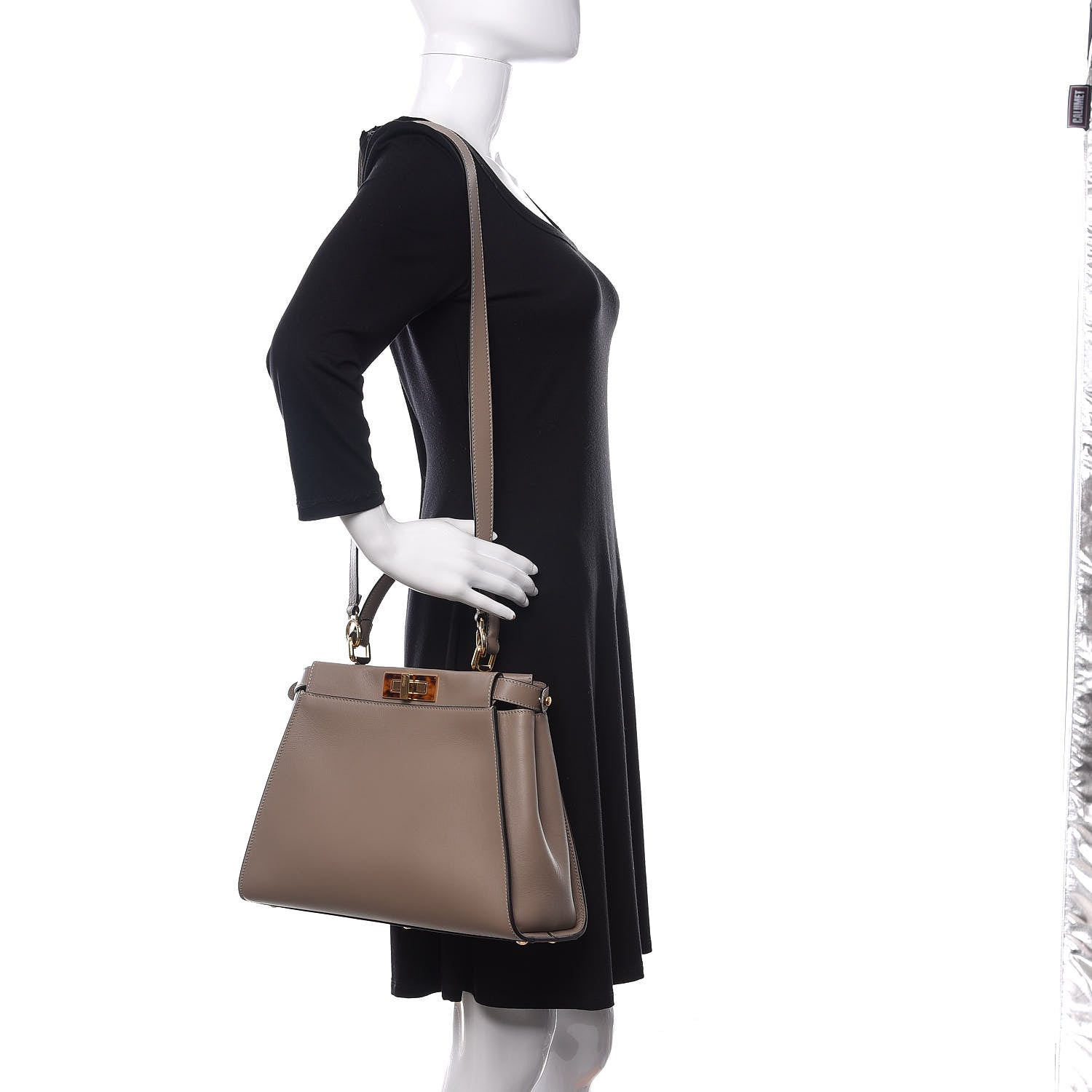 Fendi Vitello Seta Plexiglass Tortoise Medium Peekaboo Iconic Satchel Tortora 2 of 11