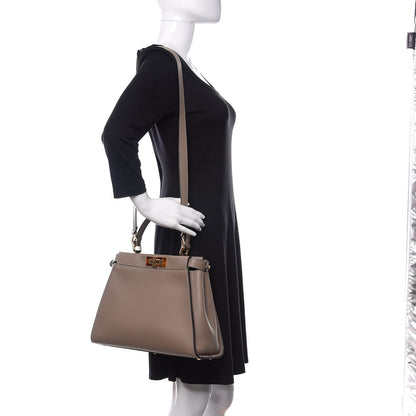 Fendi Vitello Seta Plexiglass Tortoise Medium Peekaboo Iconic Satchel Tortora 2 of 11