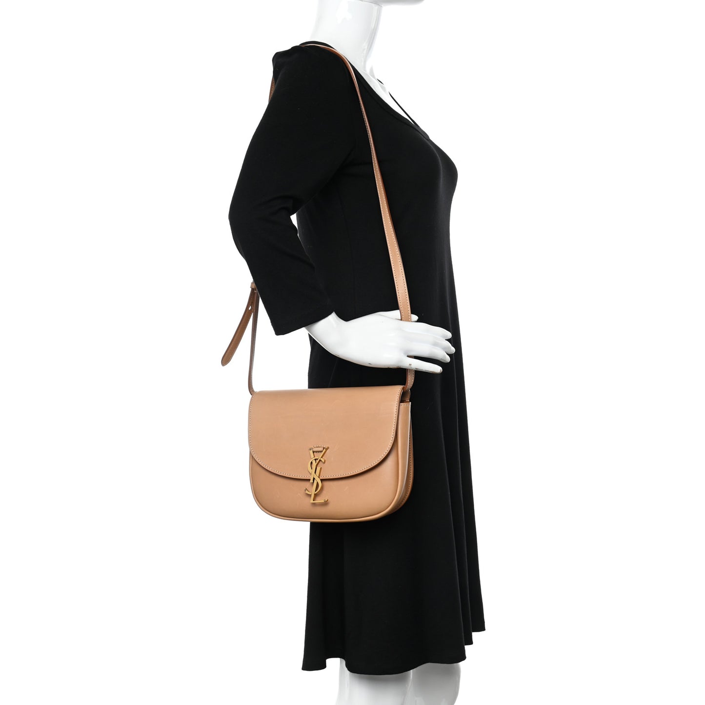 Smooth Vintage Calfskin Monogram Medium Kaia Satchel Gold