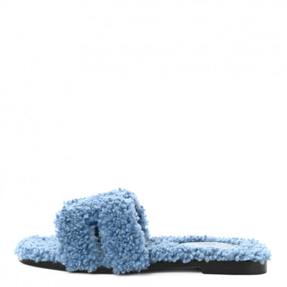 Hermes Woolskin Oran Sandals 36 Bleu 1 of 8