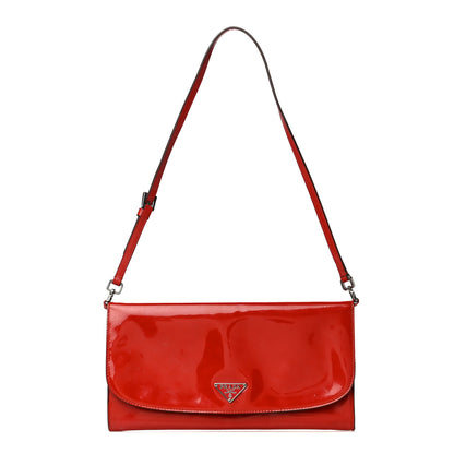 Prada Spazzolato Flap Shoulder Bag Rosso 1 of 26