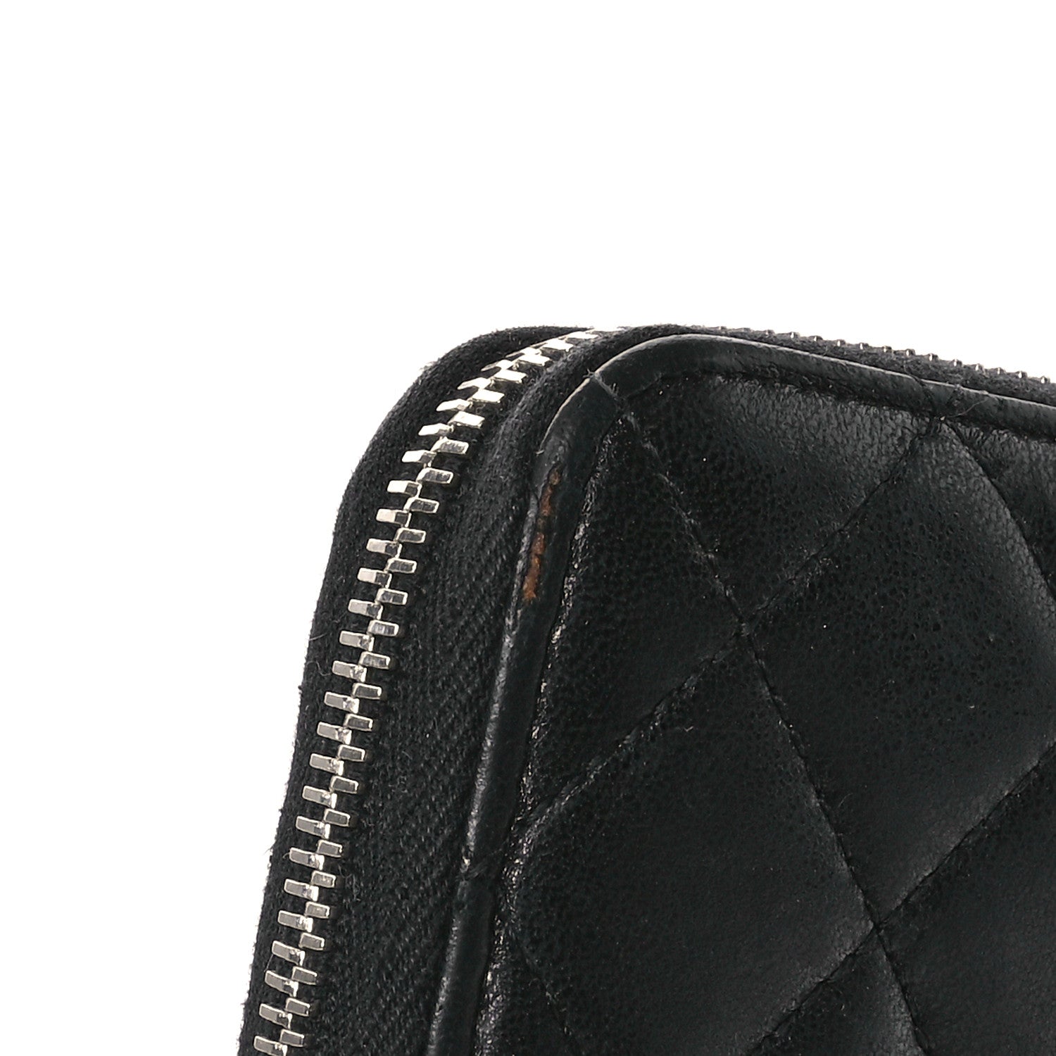 Chanel Lambskin Quilted Large Gusset Zip Around Wallet Black 11 of 11
