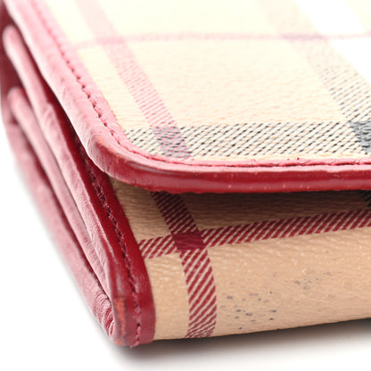 Burberry Haymarket Check Penrose Continental Wallet Military Red 7 of 7