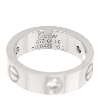 Cartier 18K White Gold 3 Diamond 5.5mm LOVE Ring 50 5.25 4 of 4