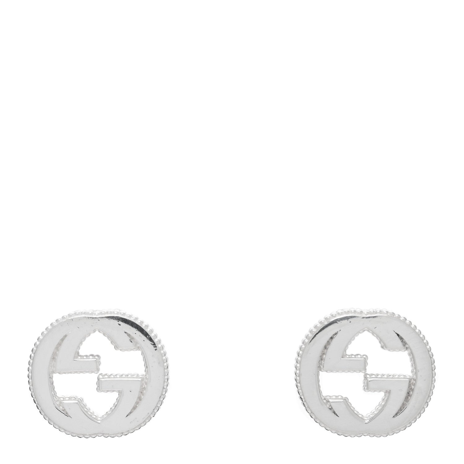 Gucci Sterling Silver Interlocking G Stud Earrings 1 of 4