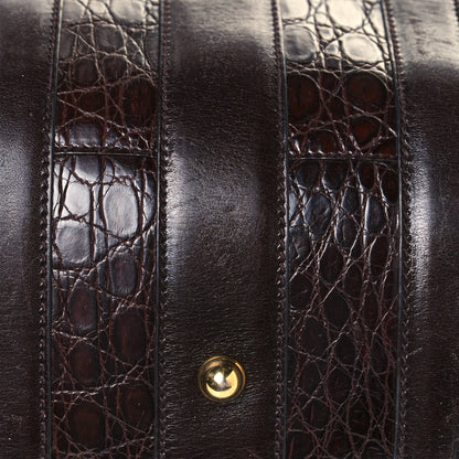 Gucci Monogram Crocodile Web Medium Secret Hobo Dark Brown 16 of 17