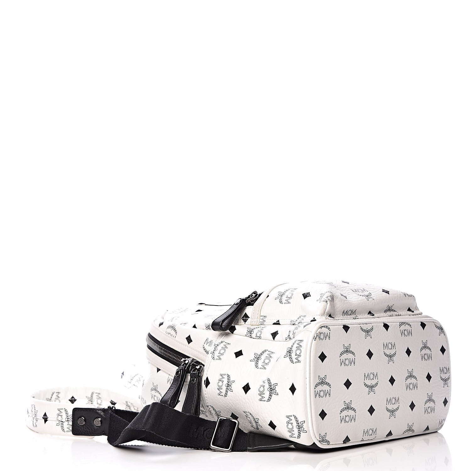 MCM Visetos Small Sprinkle Stud Stark Backpack White 4 of 10