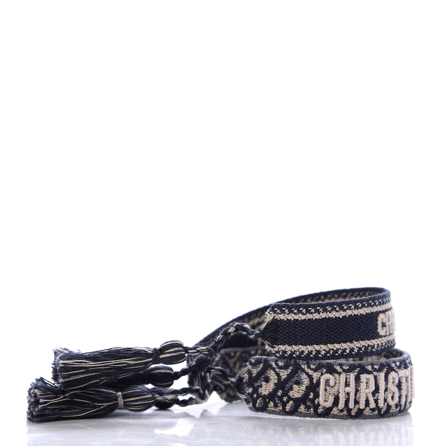 Christian Dior Woven Cotton J'Adior Friendship Bracelet Set Navy 4 of 4