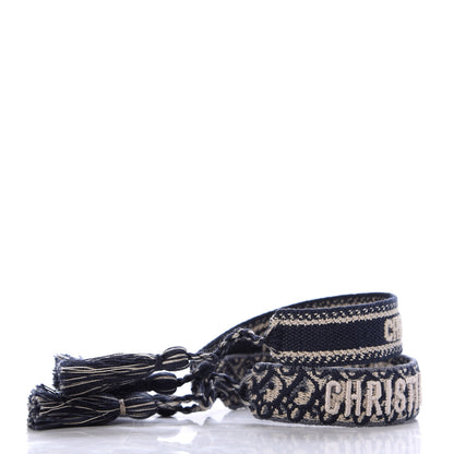 Christian Dior Woven Cotton J'Adior Friendship Bracelet Set Navy 4 of 4
