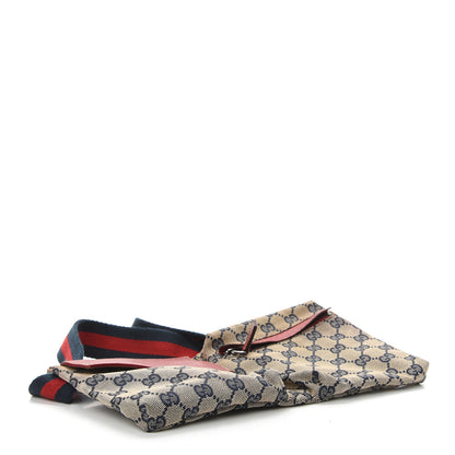 Gucci GG Monogram Web Double Pocket Belt Bag Navy Red 3 of 8