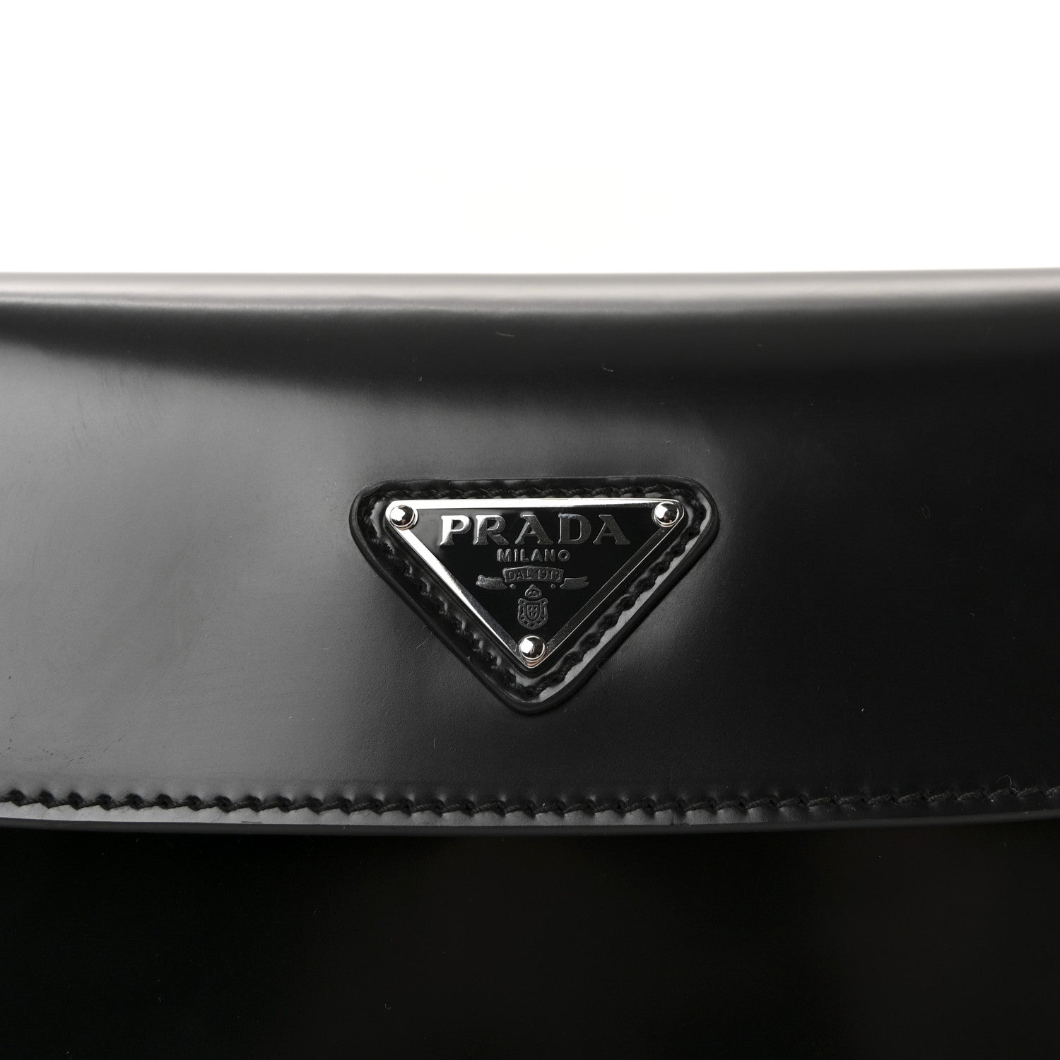 Prada Spazzolato Cleo Flap Shoulder Bag Black 7 of 9