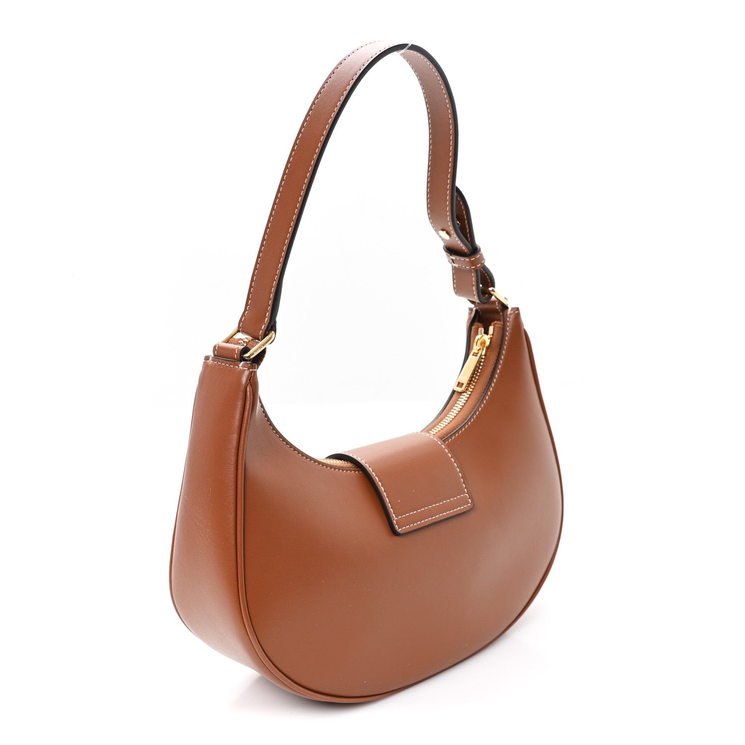 Celine Smooth Calfskin Medium Strap Ava Triomphe Shoulder Bag Tan 3 of 9