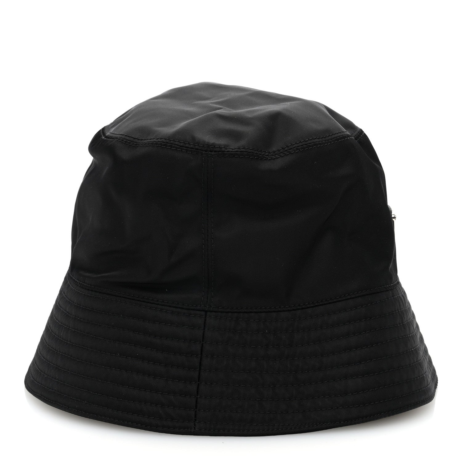 Prada Re-Nylon Metal Triangle Logo Mens Bucket Hat L Black 6 of 8