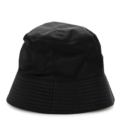 Prada Re-Nylon Metal Triangle Logo Mens Bucket Hat L Black 6 of 8