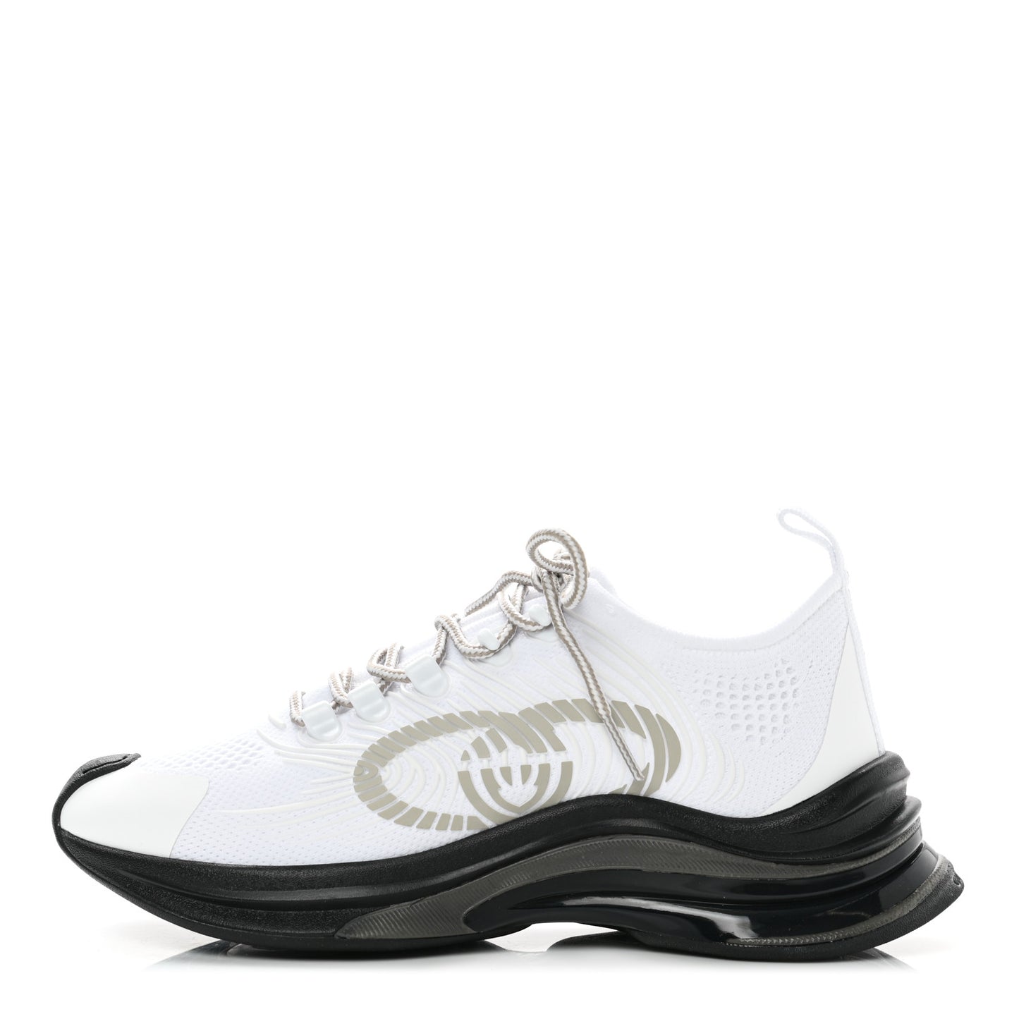 Technical Knit Fabric Waves Womens Gucci Run Sneakers 38.5 Great White Thunder