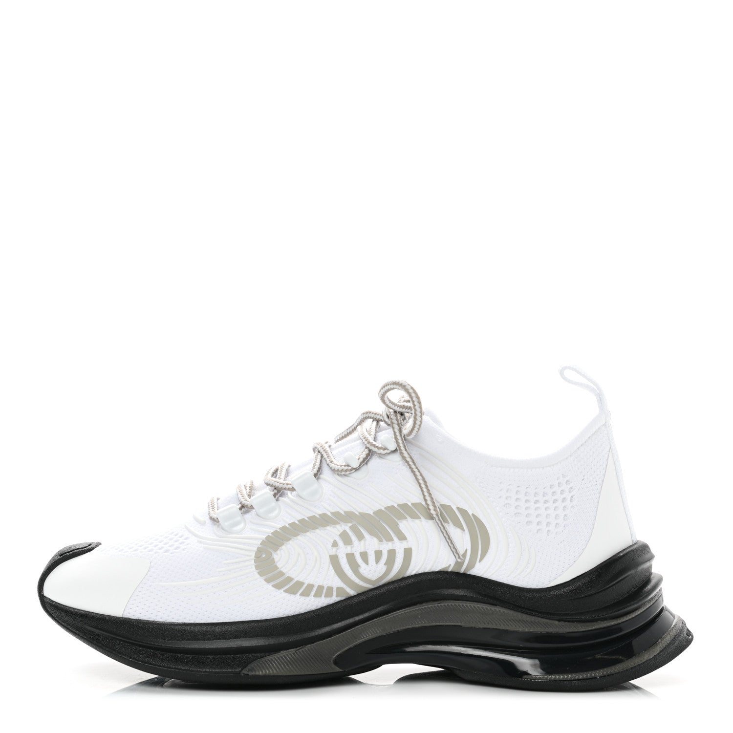 Gucci Technical Knit Fabric Waves Womens Gucci Run Sneakers 38.5 Great White Thunder 1 of 8