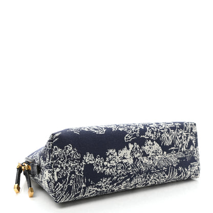 Christian Dior Embroidered Toile De Jouy 30 Montaigne Cosmetic Pouch Blue 4 of 7