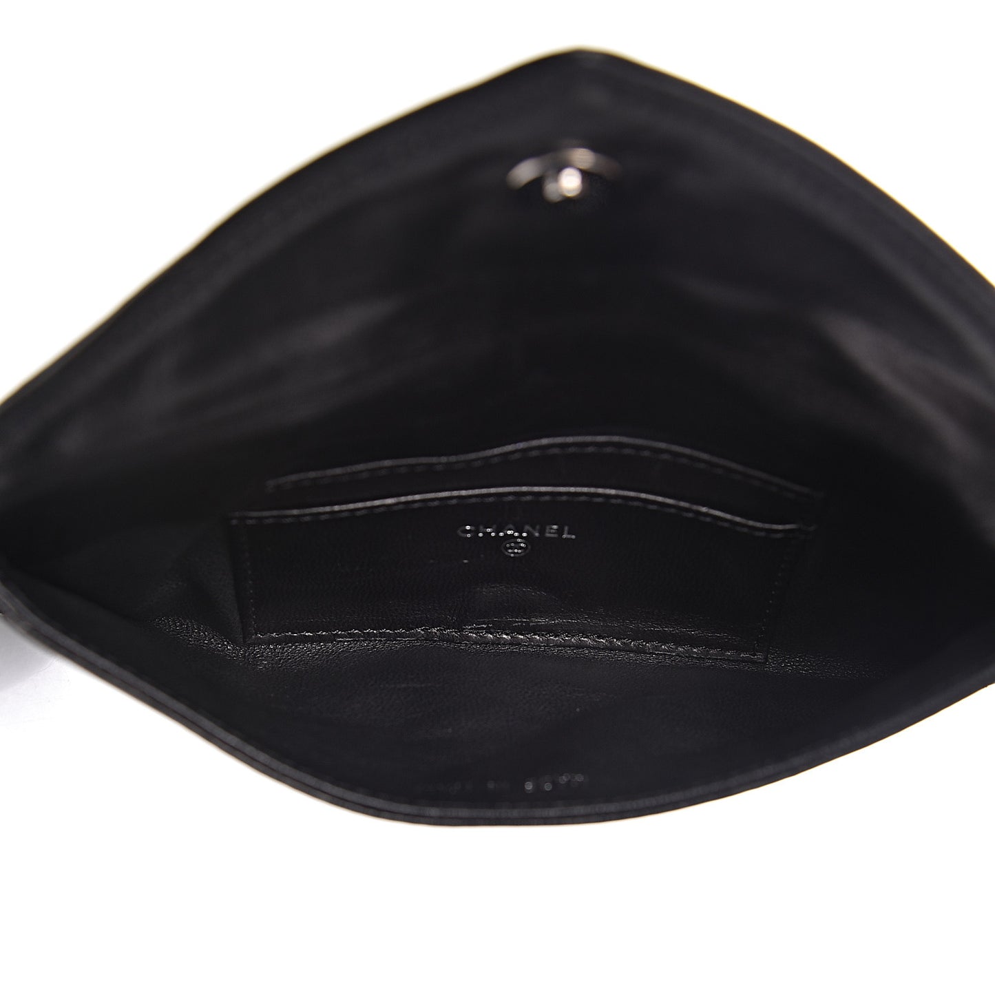 Lambskin Envelope 31 Rue Cambon Chain Clutch Black