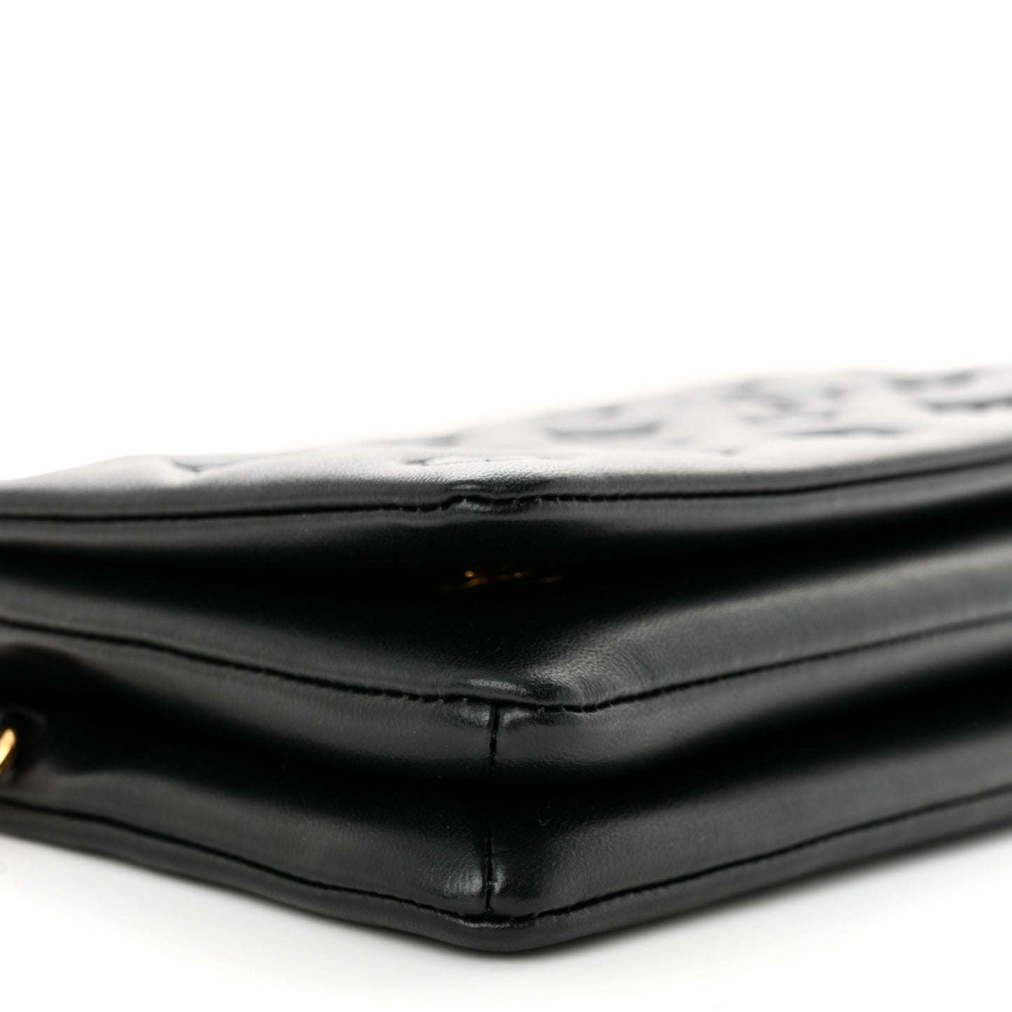 Lambskin Embossed Monogram Pochette Coussin Black