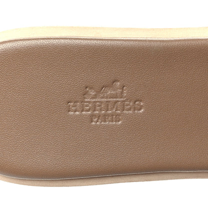 Hermes Calfskin Cork Eze 30 Sandals 38 Marron Glaise 8 of 9