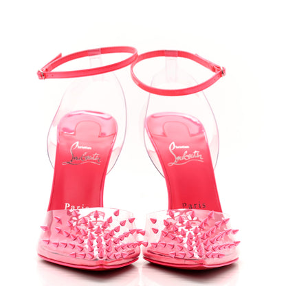 Christian Louboutin PVC Specchio Spikoo 100 Pumps 38.5 Version Fluo Pink 2 of 8