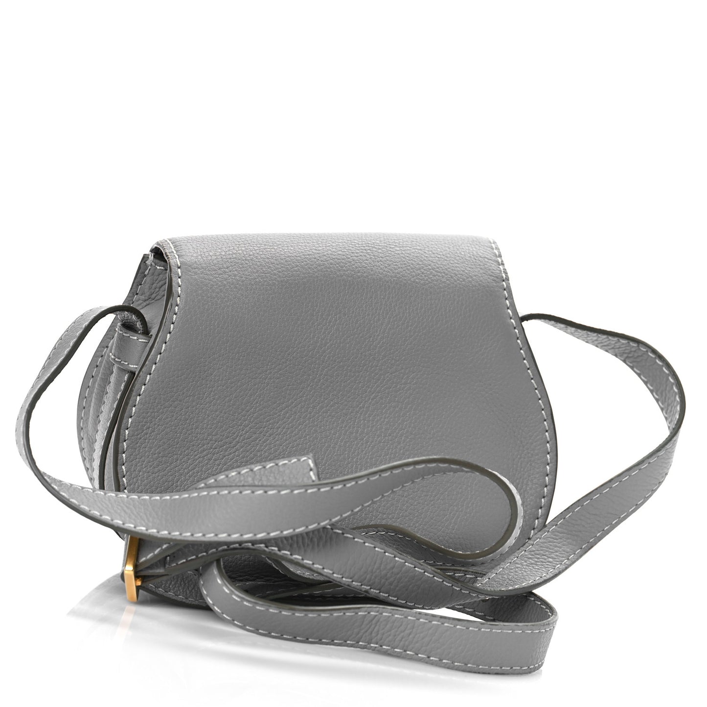 Calfskin Mini Marcie Round Crossbody Bag Cashmere Grey